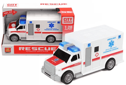 אמבולנס כולל צלילים ואורות גודל 19 ס"מ כולל סוללות