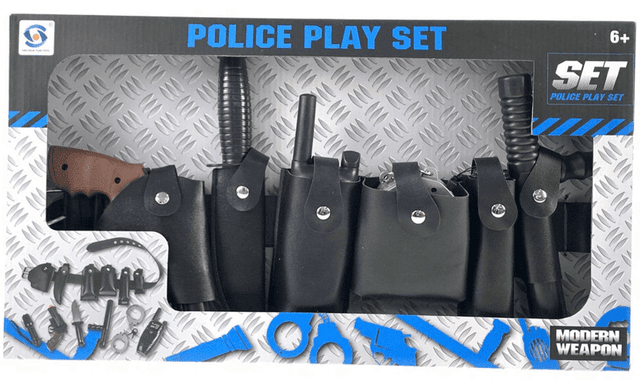 חגורה לשוטר כולל אקדח מקל שוטר סכין קומנדו ממיה ופנס