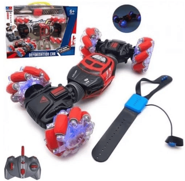 מכונית שלט תולעת מעוצבת משתולל 7 כיוונים גודל 25 כולל שעון שלט ומטען USB