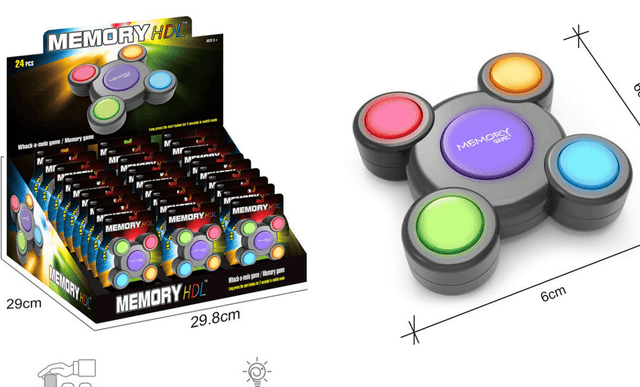 סיימון משחק זיכרון מנגן כולל אורות ומוזיקה