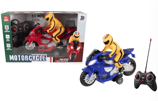 אופנוע שלט 4 כיוונים גודל 28 ס"מ