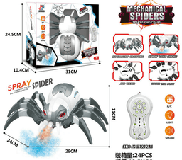 עכביש לבן על שלט מוציא עשן