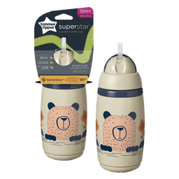 בקבוק מים אופווייט 266 מ"ל לפעוטות 12m+ עם קש חסין דליפות Tommee Tippee Superstar