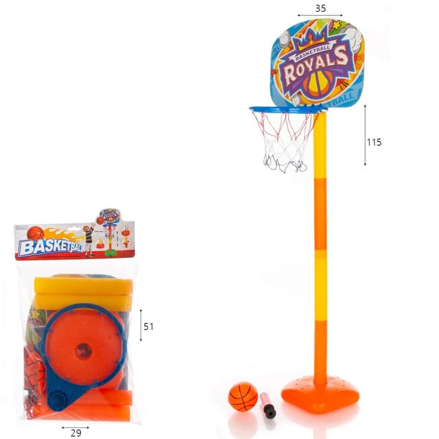 מעמד כדורסל פלסטיק עם כדור ומשאבה