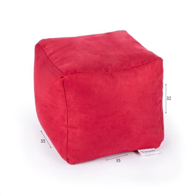 הדום זמש קטיפה 32*35*35 ס”מ אדום