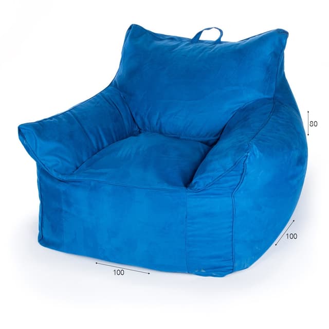 פוף כורסה זמש קטיפה 80*100*100 ס”מ כחול