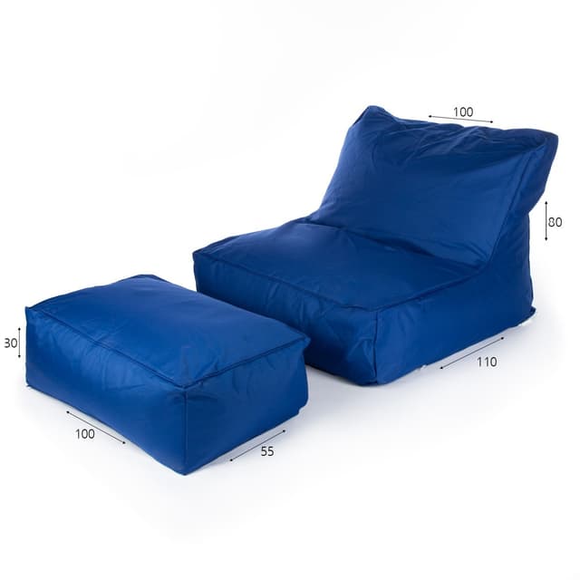 סט כורסה אוקספורד פנים/חוץ 80*100*110 והדום 30*55*100 כחול