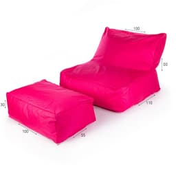 סט כורסה אוקספורד פנים/חוץ 80*100*110 והדום 30*55*100 ורוד