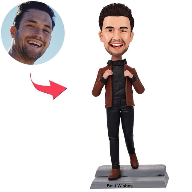 בובל הד - גבר קז'ואל בז'קט חום