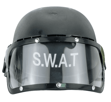 קסדת שוטר שחורה SWAT איכותית פלסטיק קשיח