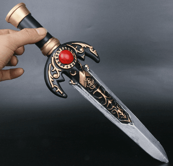 סכין לוחם יהלום אדום מחומר PU איכותי גודל 31 ס"מ/