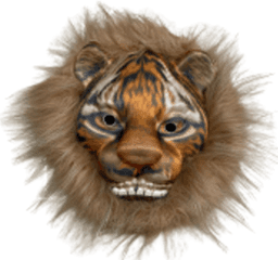 מסכה נמר עם שיער איכותי על כארד