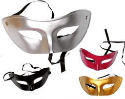 מסיכה ונציה חלק בשקית PVC עם כארד