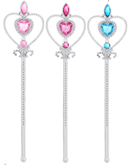 שרביט נסיכות לב יהלומים מיקס צבעים על כארד/ צבע ישלח בהתאם למלאי ספק