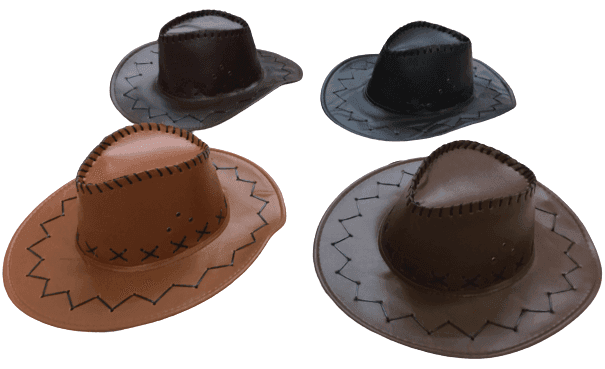 כובע קאובוי ילדים דמוי עורמבצע פורימי בהגזמה - המחיר כולל 6 יחידות מהמוצר הנ"ל!