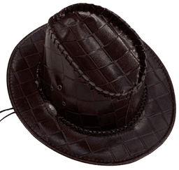 כובע קאובוי עור משובץ מיקס 4 חום ו 2 שחור מבצע פורימי בהגזמה - המחיר כולל 6 יחידות מהמוצר הנ"ל