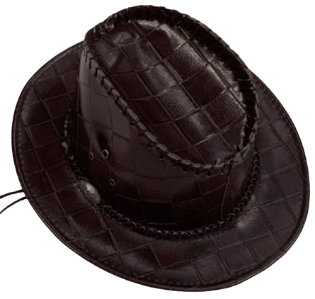 כובע קאובוי עור משובץ מיקס 4 חום ו 2 שחור מבצע פורימי בהגזמה - המחיר כולל 6 יחידות מהמוצר הנ"ל