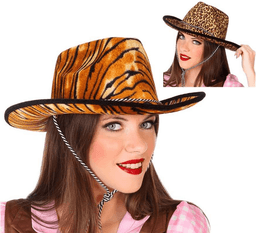 כובע קאובוי נמר מיקס 2 דגמיםמבצע פורימי בהגזמה - המחיר כולל 6 יחידות מהמוצר הנ"ל