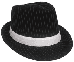 כובע גנגסטר פסים שחור לבןמבצע פורימי בהגזמה - המחיר כולל 6 יחידות מהמוצר הנ"ל