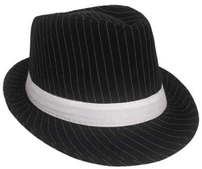 כובע גנגסטר פסים שחור לבןמבצע פורימי בהגזמה - המחיר כולל 6 יחידות מהמוצר הנ"ל