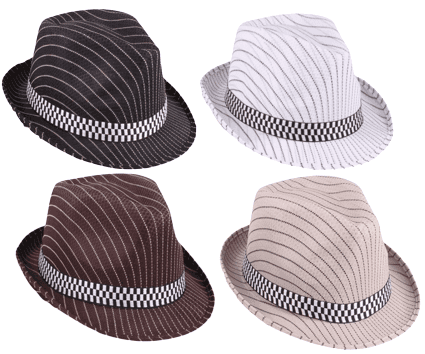 כובע גנגסטר עם פסים מיקס צבעיםמבצע פורימי בהגזמה - המחיר כולל 6 יחידות מהמוצר הנ"ל