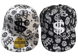 כובע ראפר דולר שחור לבןמבצע פורימי בהגזמה - המחיר כולל 6 יחידות מהמוצר הנ"ל