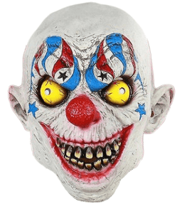 מסכה לאטקס ליצן מפחיד עיניים עם כארד /3 יחידות במארז