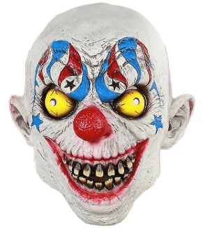 מסכה לאטקס ליצן מפחיד עיניים עם כארד /3 יחידות במארז