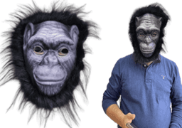 מסכה גורילה עם שיער איכותי על כארד/ 6 יחידות במארז