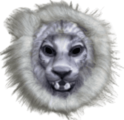 מסכה זאב לבן איכותי עם שיער על כארד/ 6 יחידות במארז