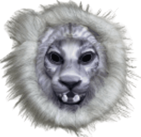 מסכה זאב לבן איכותי עם שיער על כארד/ 6 יחידות במארז