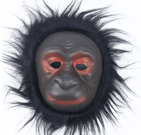 מסכה גורילה עם שיער על כארד/ 6 יחידות במארז