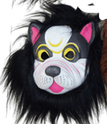 מסכה כלב עם שיער על כארד/ 6 יחידות במארז