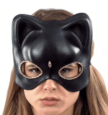 מסכה חתולה שחורה על כארד/ 6 יחידות במארז