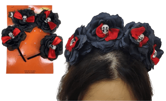 קשת פרחים גולגולות על כארד/ 6 יחידות המארז