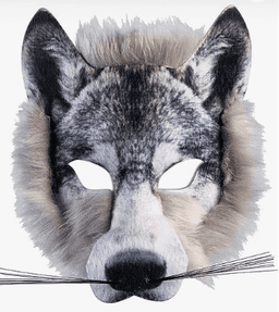 מסכה זאב מחומר EVA על כארד/ 6 יחידות במארז