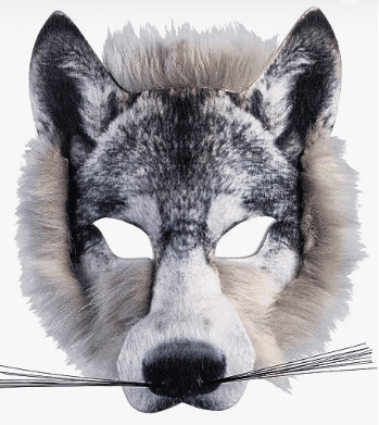 מסכה זאב מחומר EVA על כארד/ 6 יחידות במארז