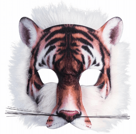 מסכה נמר עם פרווה מחומר EVA על כארד/ 6 יחידות במארז