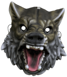 מסכה זאב מחומר EVA על כארד/ 6 יחידות במארז