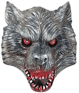 מסכה זאב איכותית מחומר גומי רך על כארד תלייה / 2יחידות במארז