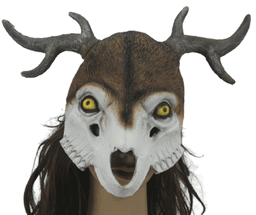 מסכה במבי שלד מחומר גומי רך על כארד תלייה / 2 יחידות במארז