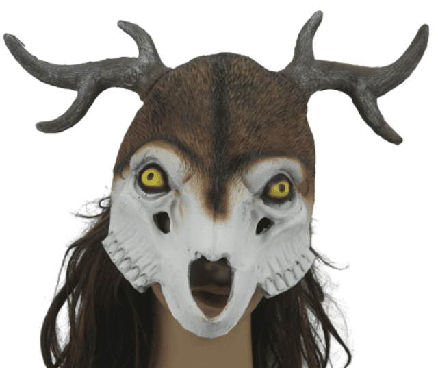 מסכה במבי שלד מחומר גומי רך על כארד תלייה / 2 יחידות במארז