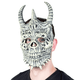 מסכה שלד עם קרניים מחומר PU איכותי על כארד / 3 יחידות במארז