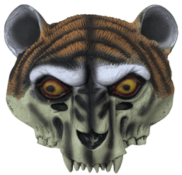 מסכה נמר גולגולת מחומר PU איכותי על כארד / 2 יחידות במארז