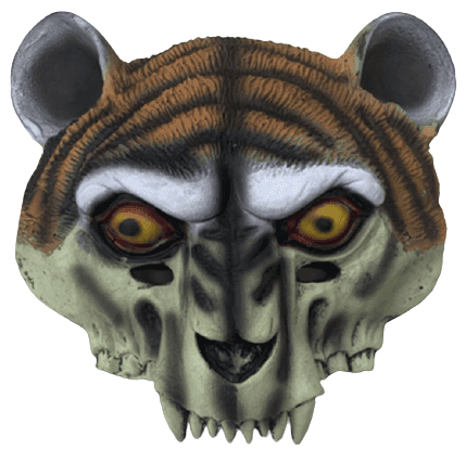 מסכה נמר גולגולת מחומר PU איכותי על כארד / 2 יחידות במארז