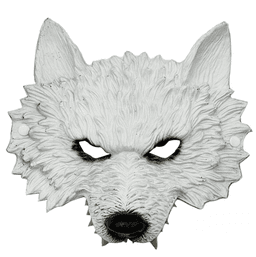 מסכה זאב לבן מחומר PU איכותי על כארד / 2 יחידות במארז