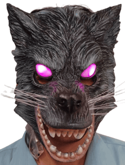 מסכה זאב מפחיד מחומר PU איכותי על כארד / 2 יחידות במארז