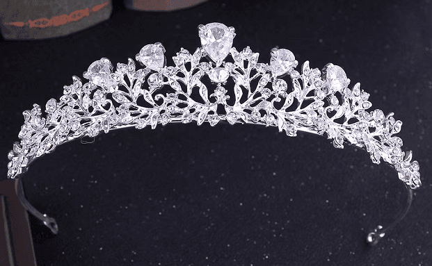 כתר נסיכה מתכת משובץ אבנים