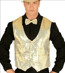 ווסט קוסם פאייטים זהב בשקית PVC עם כארד