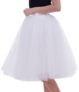 חצאית טוטו 70 ס"מ 3 שכבות 120 לבן עם כארד וקולב